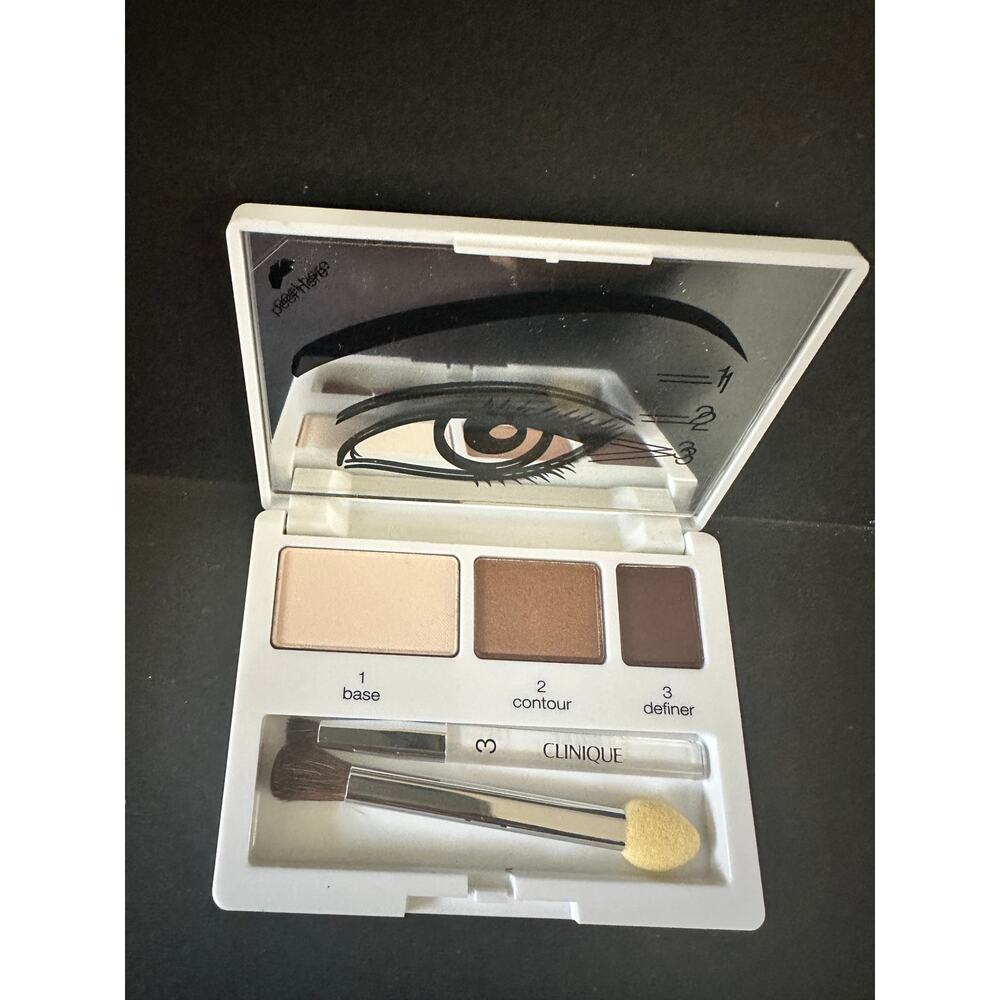 NOS VTG Clinique Color Surge Eye Trio Chocolate Chip Buttered Bronze Teddy Bear
